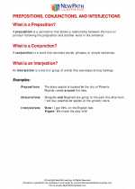 English Language Arts - Eighth Grade - Study Guide: Prepositions, Conjunctions, and Interjections 