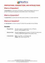 English Language Arts - Eighth Grade - Study Guide: Prepositions, Conjunctions, and Interjections 