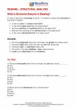 reading structural analysis 8th grade ela worksheets and answer key