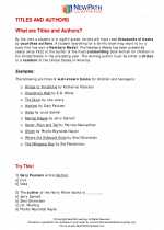 English Language Arts - Eighth Grade - Study Guide: Titles and Authors 