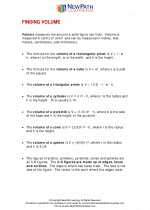 Finding Volume. 7th Grade Math Worksheets, Study Guides and Answer key.