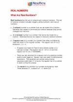 Mathematics - Eighth Grade - Study Guide: Real numbers