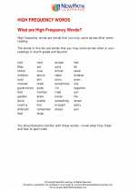English Language Arts - Fourth Grade - Study Guide: High Frequency Words I