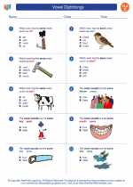 English Language Arts - Third Grade - Worksheet: Vowel Diphthongs