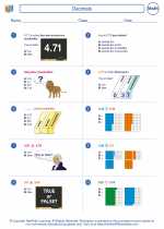 Mathematics - Fourth Grade - Worksheet: Decimals