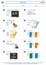 Mathematics - Fourth Grade - Worksheet: Decimals