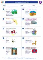 Social Studies - Fifth Grade - Worksheet: Southeastern Region US