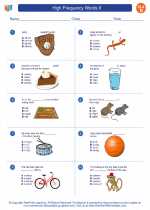 high frequency words ii 4th grade ela worksheets and study guides