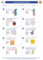 English Language Arts - Fourth Grade - Worksheet: Adjectives/Adverbs/Particles