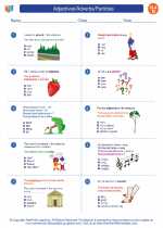 English Language Arts - Fourth Grade - Worksheet: Adjectives/Adverbs/Particles