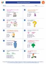 English Language Arts - Fourth Grade - Worksheet: Synonyms/Antonyms