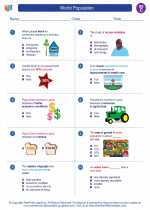 Social Studies - Third Grade - Worksheet: World Population