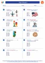 English Language Arts - Second Grade - Worksheet: Sight Words II