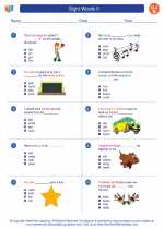 English Language Arts - Second Grade - Worksheet: Sight Words II