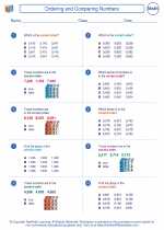 ordering and comparing numbers 3rd grade math worksheets and answer keys study guides and vocabulary sets