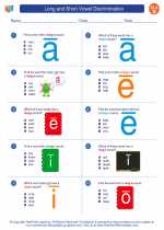 English Language Arts - Second Grade - Worksheet: Long and Short Vowel Discrimination