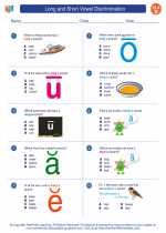 English Language Arts - Second Grade - Worksheet: Long and Short Vowel Discrimination