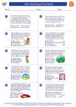 main ideasupporting details english language arts worksheets and
