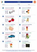 English Language Arts - Second Grade - Worksheet: Verbs