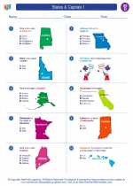 Social Studies - Fourth Grade - Worksheet: States & Capitals I
