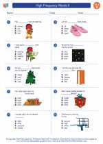English Language Arts - Second Grade - Worksheet: High Frequency Words II