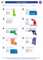 Social Studies - Fourth Grade - Worksheet: States & Capitals I