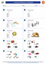 consonant blends and digraphs 1st grade ela worksheets and answer key