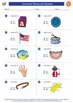 English Language Arts - First Grade - Worksheet: Consonant Blends and Digraphs