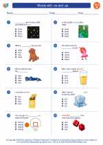 English Language Arts - First Grade - Worksheet: Words with -ce and -se