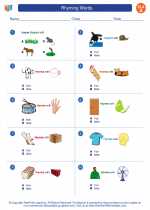 English Language Arts - First Grade - Worksheet: Rhyming Words