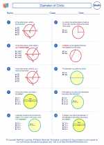 Mathematics - Sixth Grade - Worksheet: Diameter of Circle