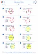 Mathematics - Sixth Grade - Worksheet: Diameter of Circle