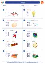 English Language Arts - First Grade - Worksheet: Spelling