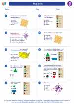 Social Studies - Fourth Grade - Worksheet: Map Skills