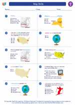 Social Studies - Fourth Grade - Worksheet: Map Skills