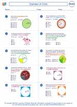 Mathematics - Sixth Grade - Worksheet: Diameter of Circle