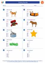 ending sounds 1st grade ela worksheets and answer key