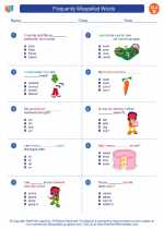 English Language Arts - Second Grade - Worksheet: Frequently Misspelled Words