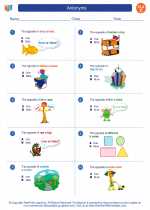 English Language Arts - Third Grade - Worksheet: Antonyms