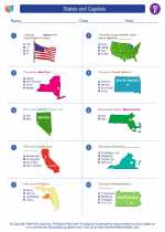 Social Studies - Fifth Grade - Worksheet: States and Capitals