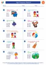 English Language Arts - Third Grade - Worksheet: High Frequency Words II