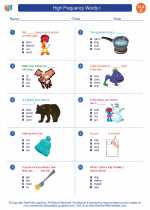 English Language Arts - Third Grade - Worksheet: High Frequency Words I