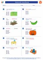 English Language Arts - Second Grade - Worksheet: Words with Initial Blends