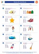 English Language Arts - Second Grade - Worksheet: Words with Initial Blends