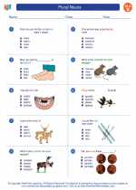 Plural Nouns. 2nd Grade ELA Worksheets and Answer Key.