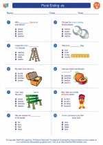 English Language Arts - Second Grade - Worksheet: Plural Ending -es