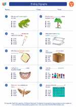 English Language Arts - Second Grade - Worksheet: Ending Digraphs