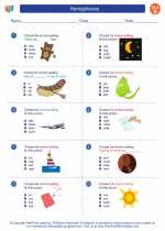 English Language Arts - Second Grade - Worksheet: Homophones
