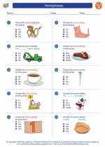 English Language Arts - Second Grade - Worksheet: Homophones