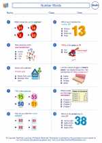 Mathematics - Second Grade - Worksheet: Number Words